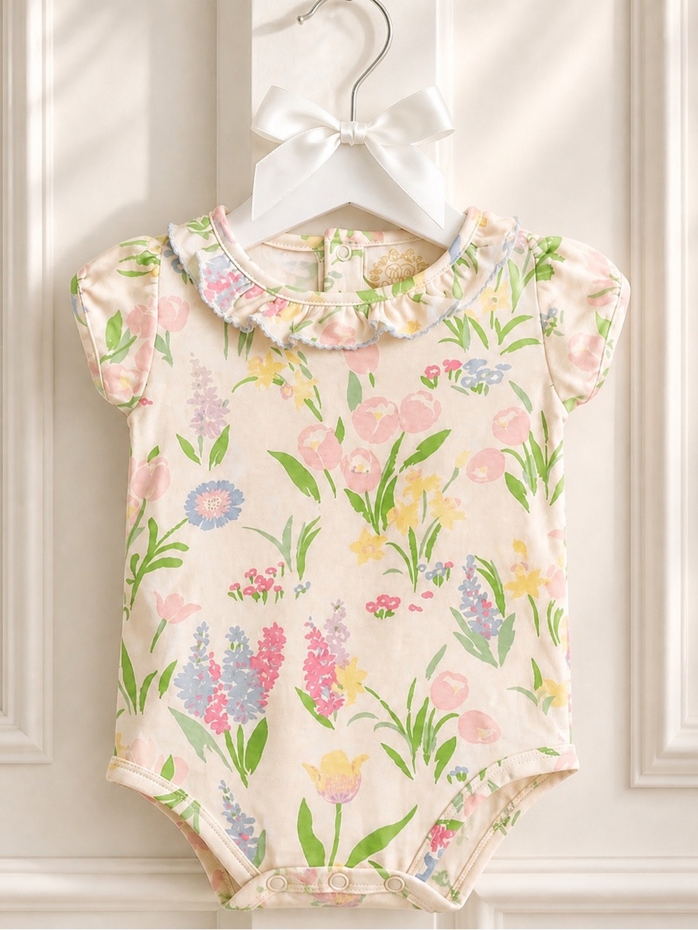 Rare The Beaufort Bonnet Company Floral Ruffle Collar Bubble Girl 18–24M TBBC